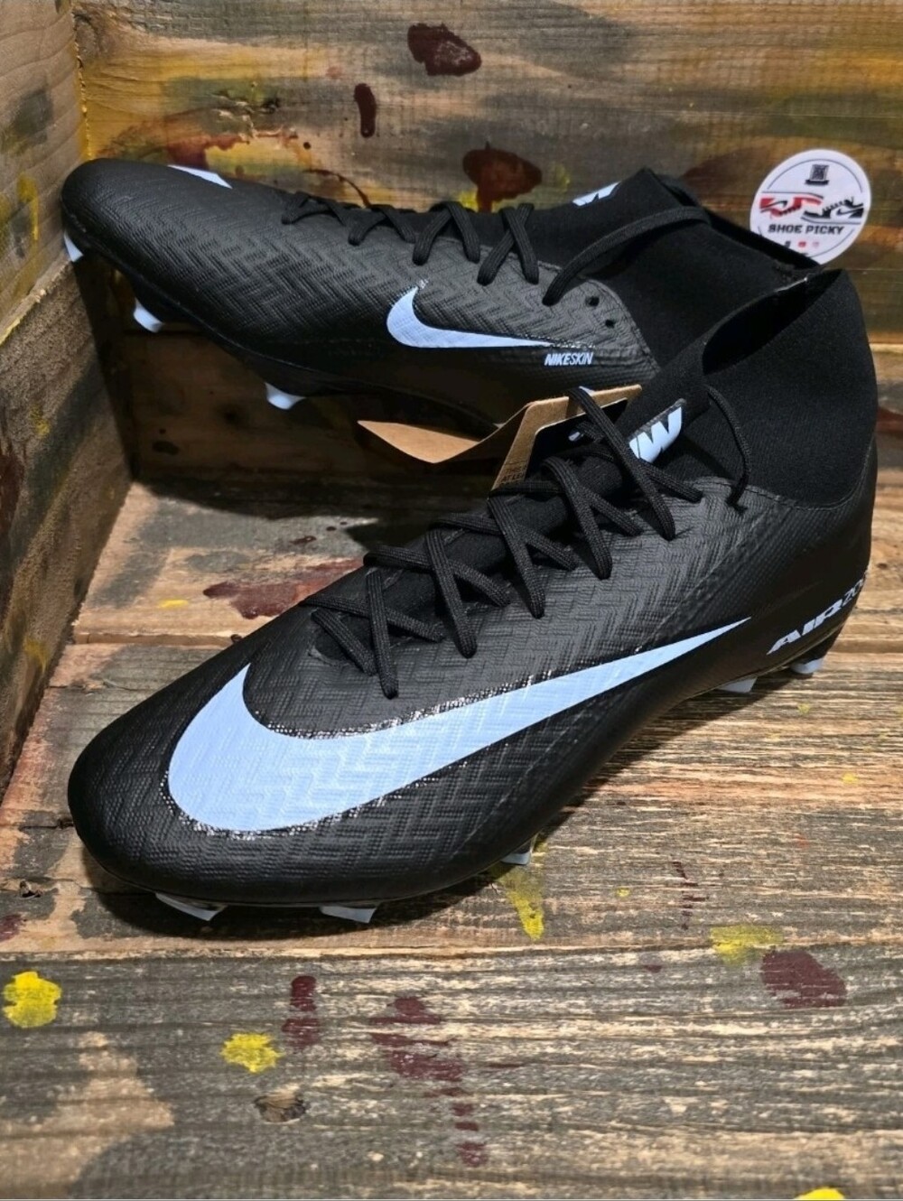Nike Air Zoom Mercurial Superfly Academy Soccer Black Ice Blue 7.5 FQ1456-001